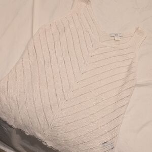 Women's White Knit Tank Top
